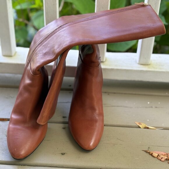 Banana Republic Leather Knee-High Boots – Cognac, Size 8 - Picture 3 of 5
